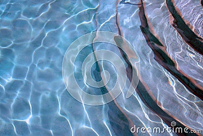 Swimming pool clear blue water ripples