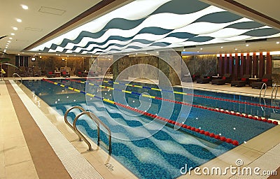 Swimming pool in hotel.