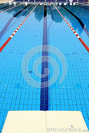 Swimming pool launch pad & water lines