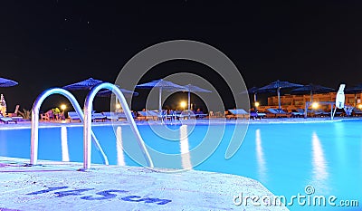 Swimming pool at night