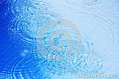 Swimming pool with water rings and drops