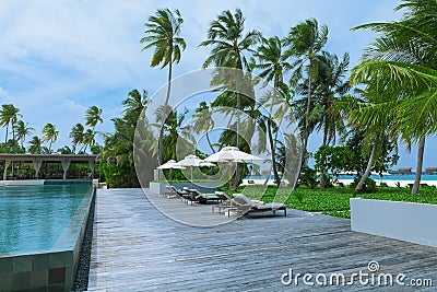 Swimming pools beach resorts, Maldives Island