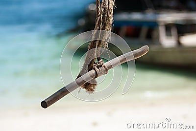 Swing hang from big tree over beach,Krabi,Thailand