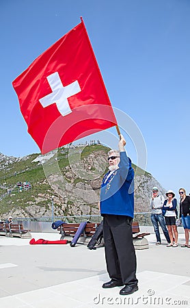 Swiss flag thrower