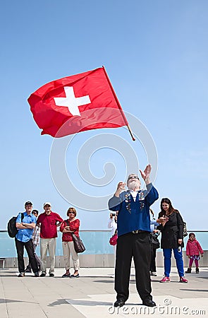 Swiss flag thrower