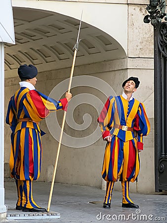 Swiss Guards in Vatican City, Rome, Italy