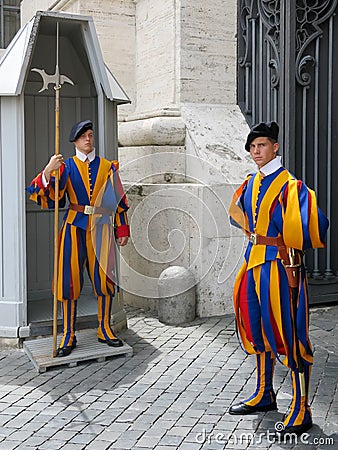 Swiss Guards in Vatican City, Rome, Italy