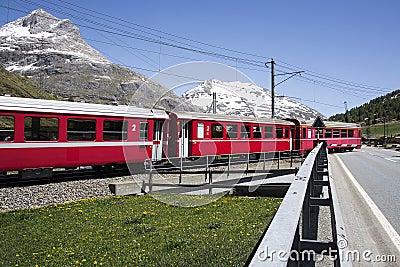 Swiss red train