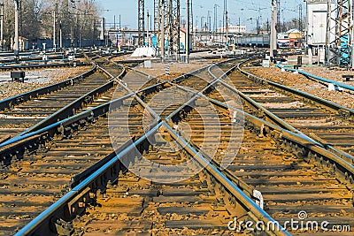 Switch at Kharkov Passenger Railway Station, Ukraine