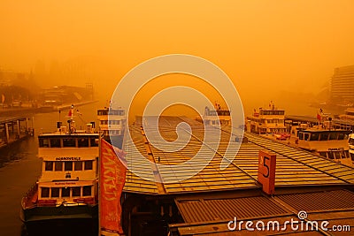 Sydney, Australia, covered by extreme dust storm.