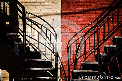 Symmetrical Staircases with two different colors