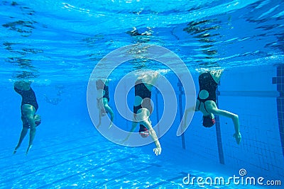Synchronized Team Swimming Girls