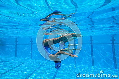 Synchronized Team Swimming Girls