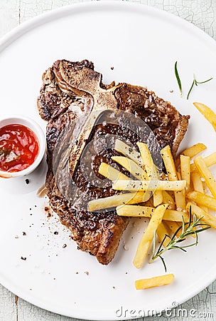 T-Bone Steak with french fries