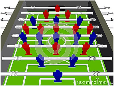 Table Football Soccer Game Perspective Vector