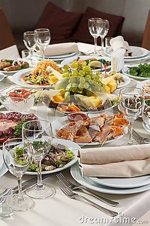 Table set for event party or wedding reception celebration