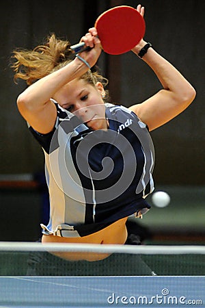 Table tennis action