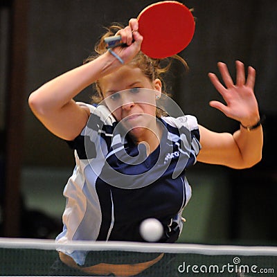 Table tennis action