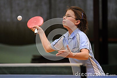 Table tennis action