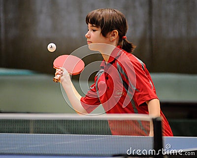 Table tennis action