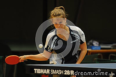 Table tennis action