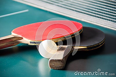 Table tennis rackets with ball