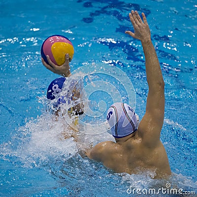 Tackle in a Water Polo Match
