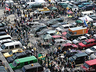 Tailgate, Tailgating Party, Sports Fans and Crowd