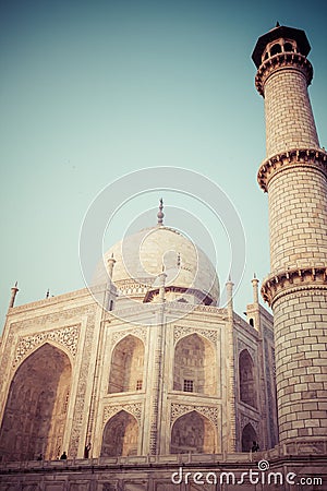 Taj mahal , A famous historical monument, A monument of love, the Greatest White marble tomb in India, Agra, Uttar Pradesh