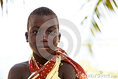 TAKORADI, GHANA � MARCH 22: Unidentified African boy from native