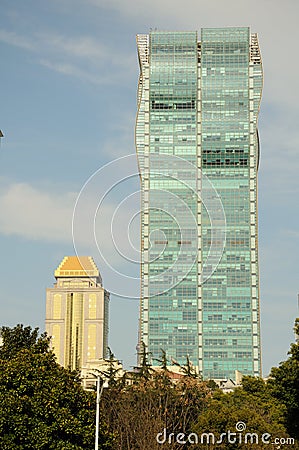 Tall glass skyscraper
