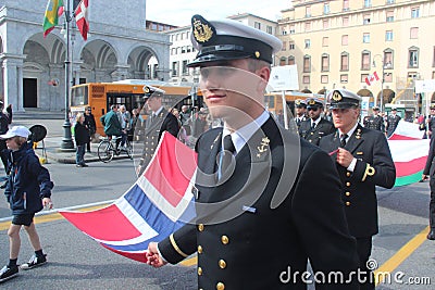 TAN parade of foreign navies. Norway flag