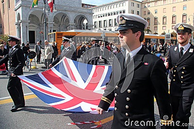 TAN parade of foreign navies. united kingdom flags