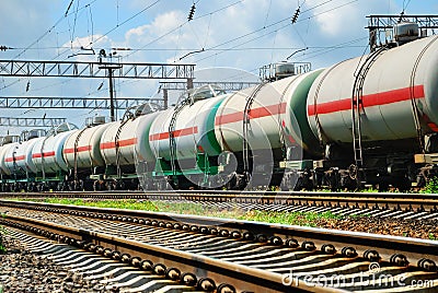 Tank cars with oil