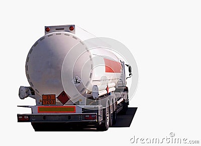 Tanker truck isolated white