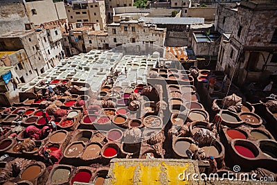 Tanneries of Fes, Morocco, Africa