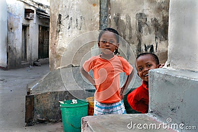 Tanzania, Zanzibar, Stone Town, children play