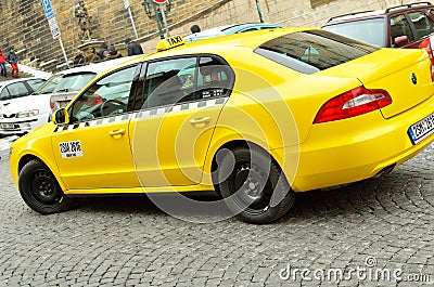 Taxi car in Prague city