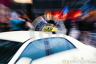 Taxi car with zoom effect
