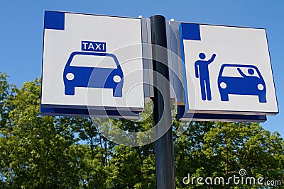 Taxi and drop off sign