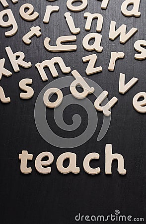 Teach in Wooden Letters