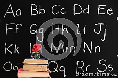Teacher appreciation - rose & chalkboard
