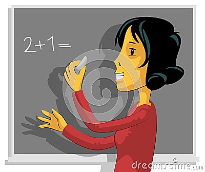 Teacher Writing On Chalkboard Royalty Free Stock Photos - Image: 24200898