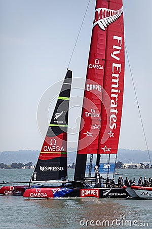 Team Emirates AC 72 Sail Boat, Louis Vuitton Cup race