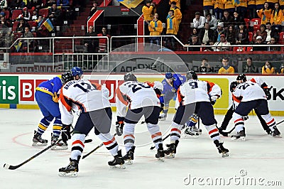 The team lined up in a row