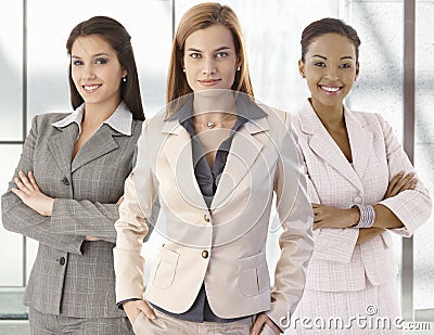 Team portrait of happy businesswomen in office