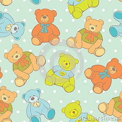 Teddy bear seamless pattern