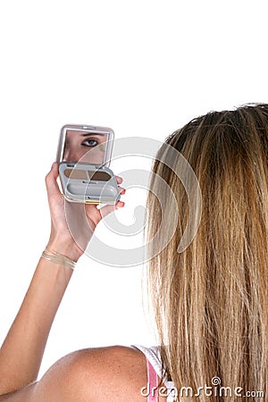 Makeup Mirrors on Teen Applying Eye Makeup In Mirror Royalty Free Stock Photos   Image