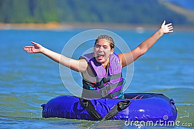 Teen Girl Tubing