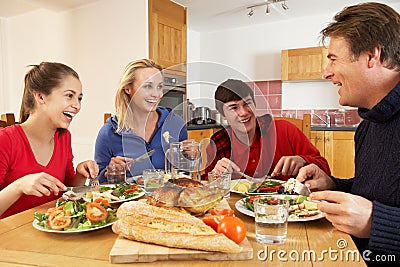  Kitchen Designs on Teenage Family Eating Lunch Together In Kitchen Stock Photos   Image